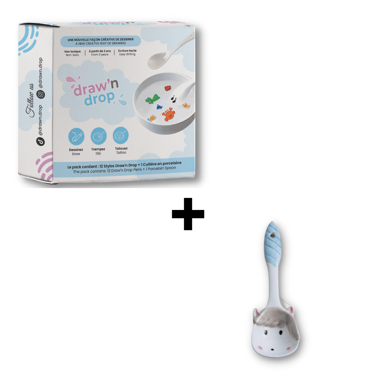 1 Draw'n Drop + 1 Cuillère licorne - Drawndrop