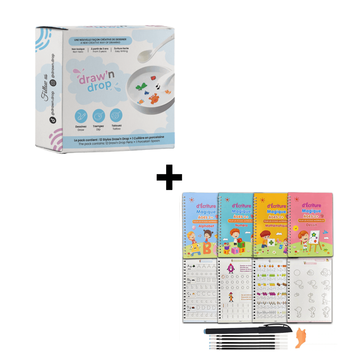 1 Draw'n Drop  + 4 Cahiers d'écritures magiques - Drawndrop