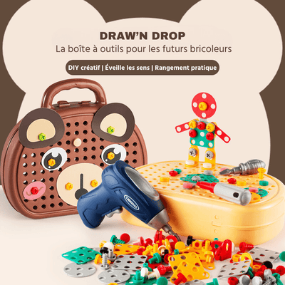 Coffret bricolage pour enfant Montessori avec visseuse - Draw'n Drop - Drawndrop